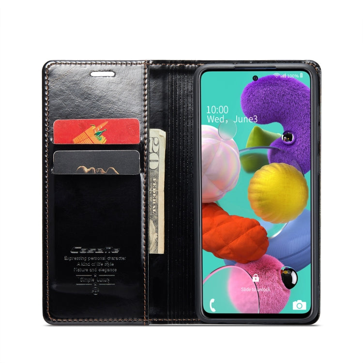 For Samsung Galaxy A51 4G/M40S CaseMe 003 Crazy Horse Texture Leather Phone Case(Black) - Galaxy Phone Cases by CaseMe | Online Shopping South Africa | PMC Jewellery | Buy Now Pay Later Mobicred