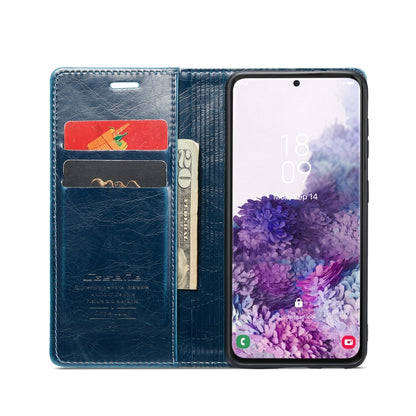 For Samsung Galaxy S20 CaseMe 003 Crazy Horse Texture Leather Phone Case(Blue) - Galaxy Phone Cases by CaseMe | Online Shopping South Africa | PMC Jewellery | Buy Now Pay Later Mobicred