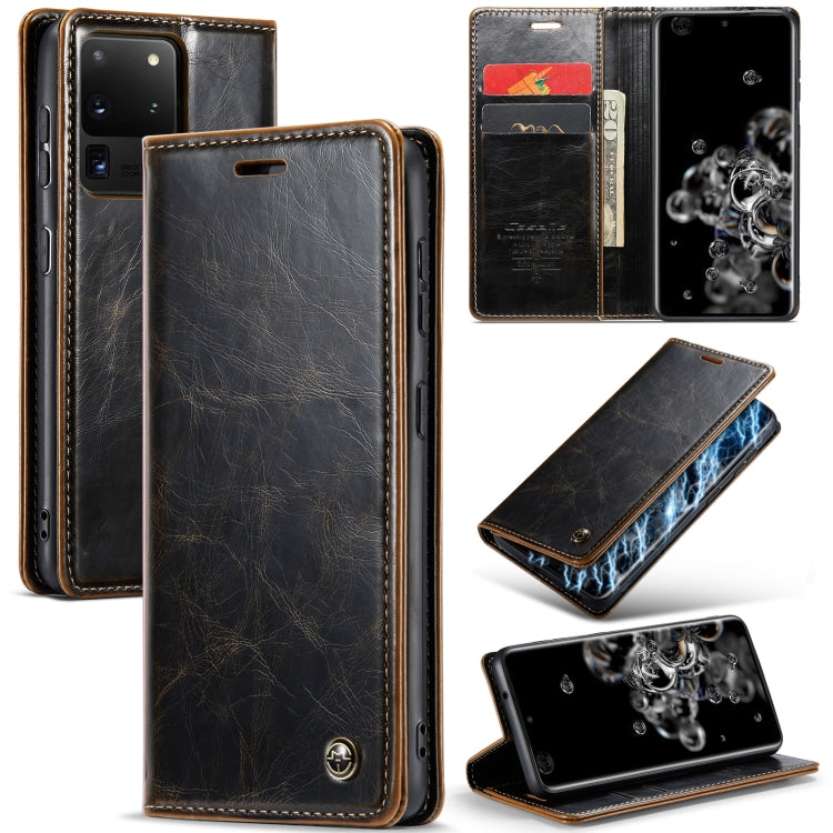 For Samsung Galaxy S20 Ultra CaseMe 003 Crazy Horse Texture Leather Phone Case(Coffee) - Galaxy Phone Cases by CaseMe | Online Shopping South Africa | PMC Jewellery | Buy Now Pay Later Mobicred