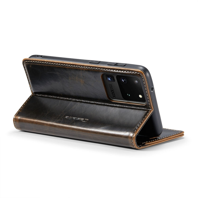 For Samsung Galaxy S20 Ultra CaseMe 003 Crazy Horse Texture Leather Phone Case(Coffee) - Galaxy Phone Cases by CaseMe | Online Shopping South Africa | PMC Jewellery | Buy Now Pay Later Mobicred