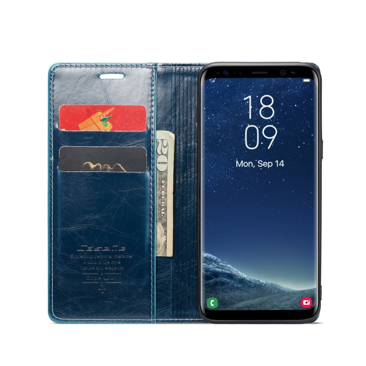 For Samsung Galaxy S8+ CaseMe 003 Crazy Horse Texture Leather Phone Case(Blue) - Galaxy Phone Cases by CaseMe | Online Shopping South Africa | PMC Jewellery | Buy Now Pay Later Mobicred