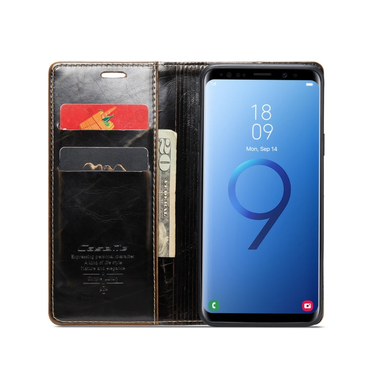 For Samsung Galaxy S9+ CaseMe 003 Crazy Horse Texture Leather Phone Case(Coffee) - Galaxy Phone Cases by CaseMe | Online Shopping South Africa | PMC Jewellery | Buy Now Pay Later Mobicred