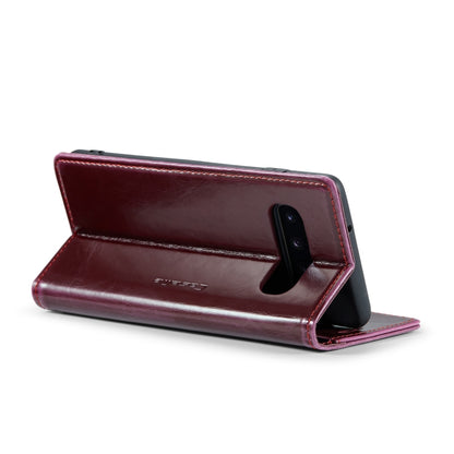 For Samsung Galaxy S10+ CaseMe 003 Crazy Horse Texture Leather Phone Case(Wine Red) - Galaxy Phone Cases by CaseMe | Online Shopping South Africa | PMC Jewellery | Buy Now Pay Later Mobicred