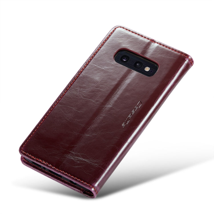 For Samsung Galaxy S10e CaseMe 003 Crazy Horse Texture Leather Phone Case(Wine Red) - Galaxy Phone Cases by CaseMe | Online Shopping South Africa | PMC Jewellery | Buy Now Pay Later Mobicred