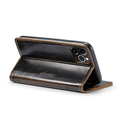 For iPhone 11 Pro Max CaseMe 003 Crazy Horse Texture Leather Phone Case(Coffee) - iPhone 11 Pro Max Cases by CaseMe | Online Shopping South Africa | PMC Jewellery | Buy Now Pay Later Mobicred