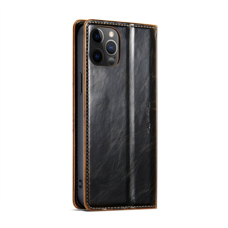 For iPhone 12 Pro Max CaseMe 003 Crazy Horse Texture Leather Phone Case(Coffee) - iPhone 12 Pro Max Cases by CaseMe | Online Shopping South Africa | PMC Jewellery | Buy Now Pay Later Mobicred