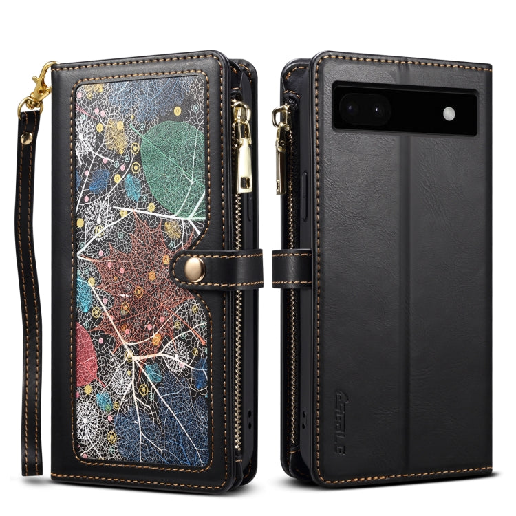 For Google Pixel 6a ESEBLE Star Series Lanyard Zipper Wallet RFID Leather Case(Black) - Google Cases by ESEBLE | Online Shopping South Africa | PMC Jewellery