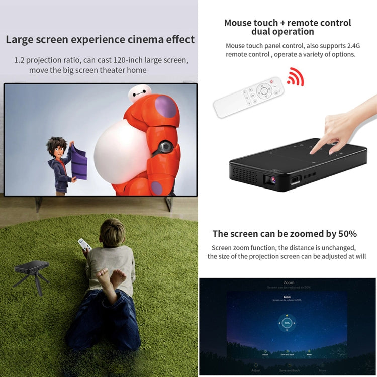 S90 DLP Android 9.0 1GB+8GB 4K Mini WiFi Smart Projector, Power Plug:UK Plug(White) - Mini Projector by PMC Jewellery | Online Shopping South Africa | PMC Jewellery | Buy Now Pay Later Mobicred