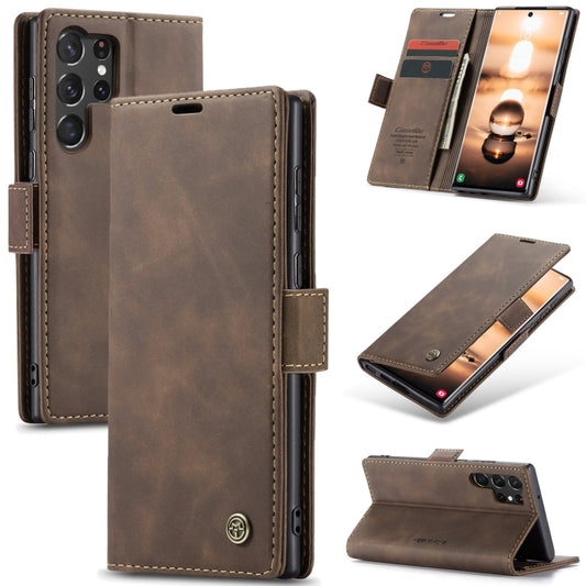 For Samsung Galaxy S23 Ultra 5G CaseMe 013 Multifunctional Horizontal Flip Leather Phone Case(Coffee) - Galaxy S23 Ultra 5G Cases by CaseMe | Online Shopping South Africa | PMC Jewellery | Buy Now Pay Later Mobicred