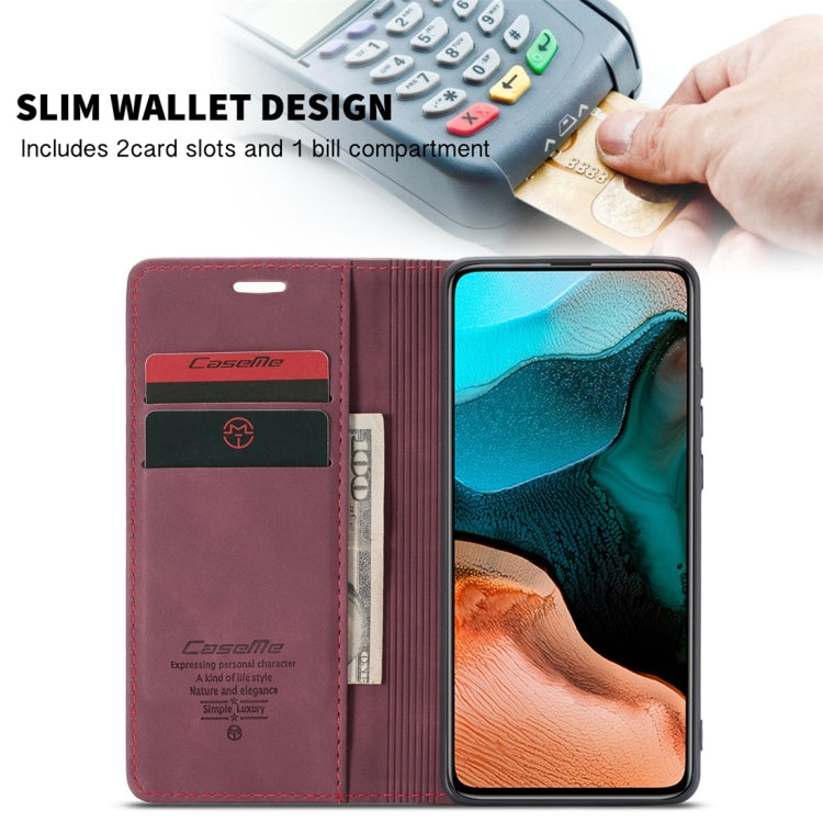 For Xiaomi Redmi K30 Pro CaseMe-013 Multifunctional Horizontal Flip Leather Case with Card Slot & Holder & Wallet(Wine Red) - Xiaomi Cases by CaseMe | Online Shopping South Africa | PMC Jewellery | Buy Now Pay Later Mobicred