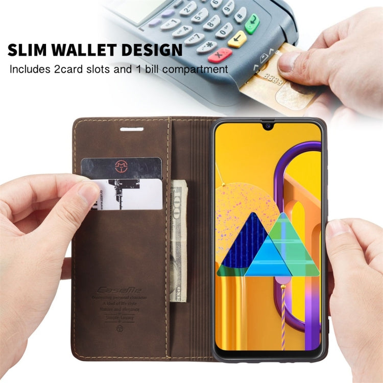 For Galaxy M30S / M21 CaseMe-013 Multifunctional Horizontal Flip Leather Case with Card Slot & Holder & Wallet(Coffee) - Galaxy Phone Cases by CaseMe | Online Shopping South Africa | PMC Jewellery