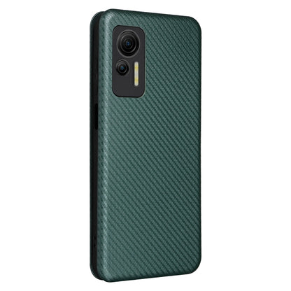 For Ulefone Note 14 Carbon Fiber Texture Flip Leather Phone Case(Green) - Ulefone Cases by PMC Jewellery | Online Shopping South Africa | PMC Jewellery | Buy Now Pay Later Mobicred