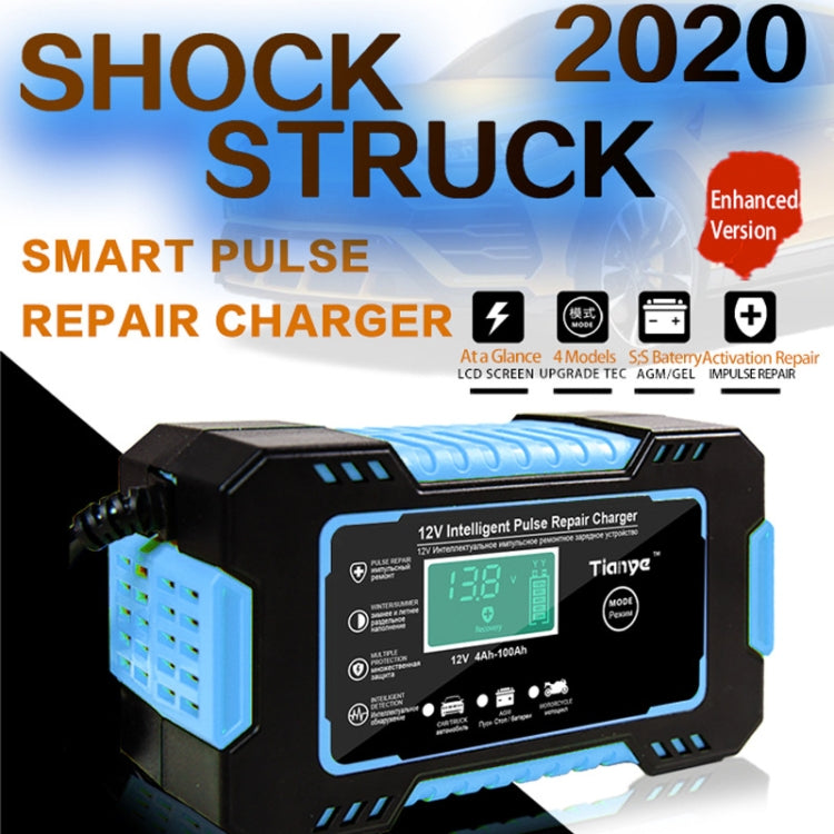 Motorcycle / Car Battery Smart Charger with LCD Creen, Plug Type:AU Plug(Blue) - Battery Charger by PMC Jewellery | Online Shopping South Africa | PMC Jewellery | Buy Now Pay Later Mobicred