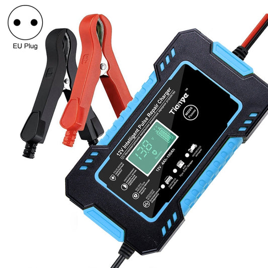 Motorcycle / Car Battery Smart Charger with LCD Creen, Plug Type:EU Plug(Blue) - Battery Charger by PMC Jewellery | Online Shopping South Africa | PMC Jewellery | Buy Now Pay Later Mobicred