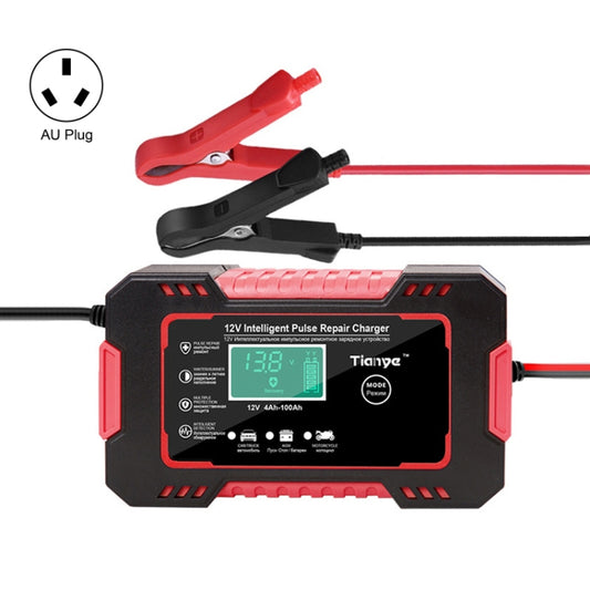 Motorcycle / Car Battery Smart Charger with LCD Creen, Plug Type:AU Plug(Red) - Battery Charger by PMC Jewellery | Online Shopping South Africa | PMC Jewellery | Buy Now Pay Later Mobicred