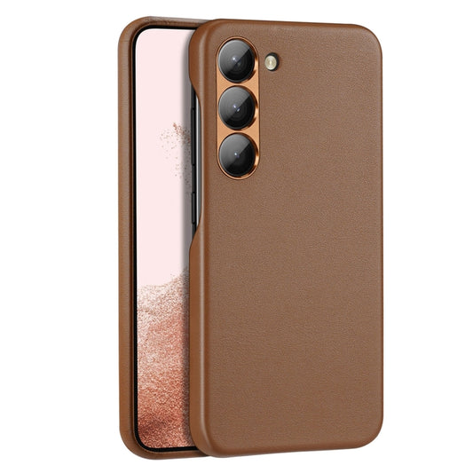 For Samsung Galaxy S23 5G DUX DUCIS Grit Series Leather Texture Phone Case(Brown) - Galaxy S23 5G Cases by DUX DUCIS | Online Shopping South Africa | PMC Jewellery | Buy Now Pay Later Mobicred