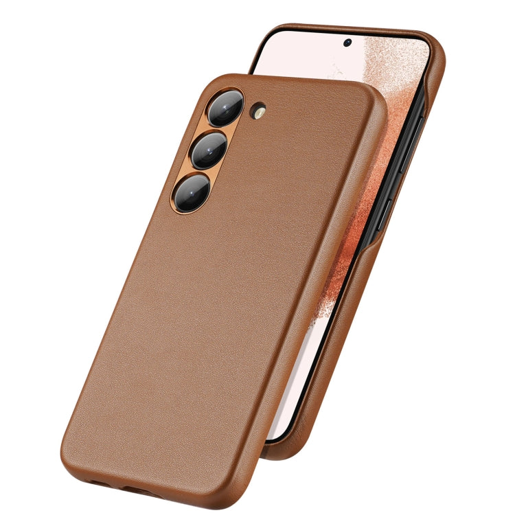 For Samsung Galaxy S23 5G DUX DUCIS Grit Series Leather Texture Phone Case(Brown) - Galaxy S23 5G Cases by DUX DUCIS | Online Shopping South Africa | PMC Jewellery | Buy Now Pay Later Mobicred