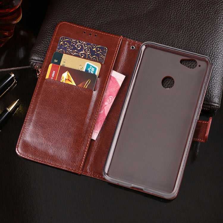 For Blackview R7 idewei Crazy Horse Texture Horizontal Flip Leather Case with Holder & Card Slots & Wallet(Dark Blue) - More Brand by idewei | Online Shopping South Africa | PMC Jewellery | Buy Now Pay Later Mobicred