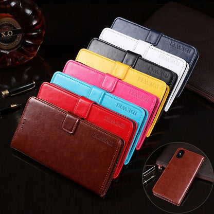 For Doogee X55 idewei  Crazy Horse Texture Horizontal Flip Leather Case with Holder & Card Slots & Wallet(Red) - More Brand by idewei | Online Shopping South Africa | PMC Jewellery | Buy Now Pay Later Mobicred