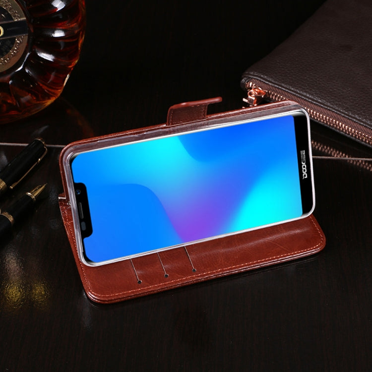 For Doogee X70 idewei  Crazy Horse Texture Horizontal Flip Leather Case with Holder & Card Slots & Wallet(Dark Blue) - More Brand by idewei | Online Shopping South Africa | PMC Jewellery | Buy Now Pay Later Mobicred