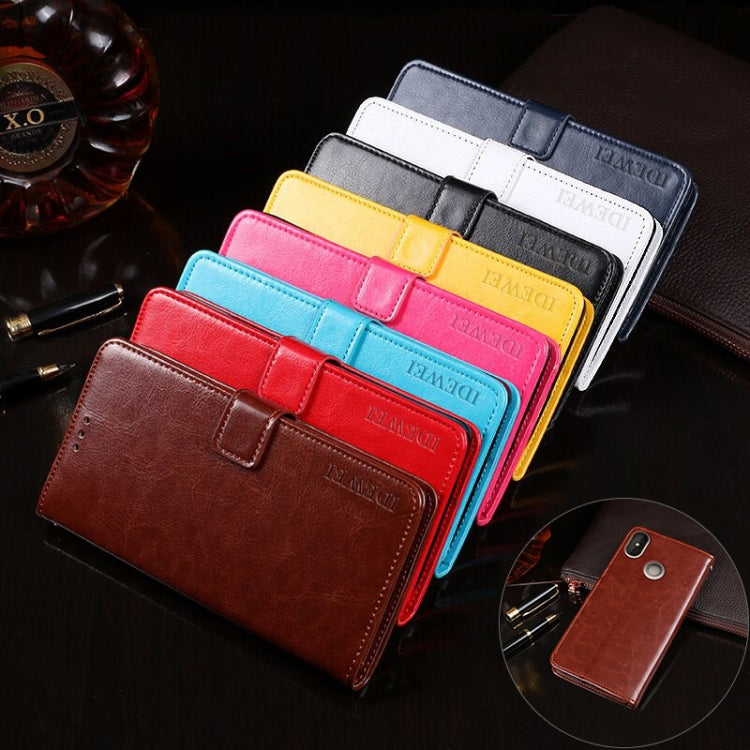 For Doogee X70 idewei  Crazy Horse Texture Horizontal Flip Leather Case with Holder & Card Slots & Wallet(Rose Red) - More Brand by idewei | Online Shopping South Africa | PMC Jewellery | Buy Now Pay Later Mobicred