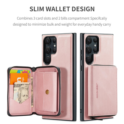 For Samsung Galaxy S24 Ultra 5G JEEHOOD Magnetic Zipper Horizontal Flip Leather Phone Case(Pink) - Galaxy S24 Ultra 5G Cases by JEEHOOD | Online Shopping South Africa | PMC Jewellery | Buy Now Pay Later Mobicred