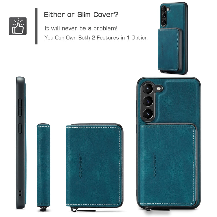 For Samsung Galaxy S24+ 5G JEEHOOD Magnetic Zipper Horizontal Flip Leather Phone Case(Blue) - Galaxy S24+ 5G Cases by JEEHOOD | Online Shopping South Africa | PMC Jewellery | Buy Now Pay Later Mobicred