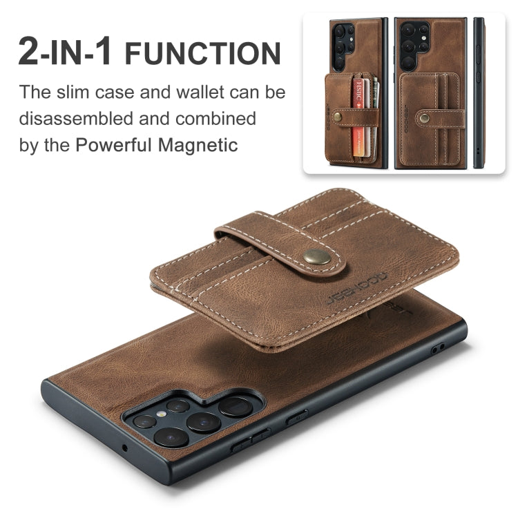 For Samsung Galaxy S24 Ultra 5G JEEHOOD RFID Blocking Anti-Theft Magnetic Phone Case(Brown) - Galaxy S24 Ultra 5G Cases by JEEHOOD | Online Shopping South Africa | PMC Jewellery | Buy Now Pay Later Mobicred