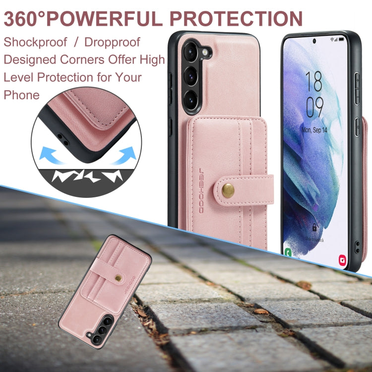 For Samsung Galaxy S24 5G JEEHOOD RFID Blocking Anti-Theft Magnetic Phone Case(Pink) - Galaxy S24 5G Cases by JEEHOOD | Online Shopping South Africa | PMC Jewellery | Buy Now Pay Later Mobicred