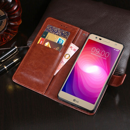 For LG X power2 idewei Crazy Horse Texture Horizontal Flip Leather Case with Holder & Card Slots & Wallet(Rose Red) - LG by idewei | Online Shopping South Africa | PMC Jewellery | Buy Now Pay Later Mobicred