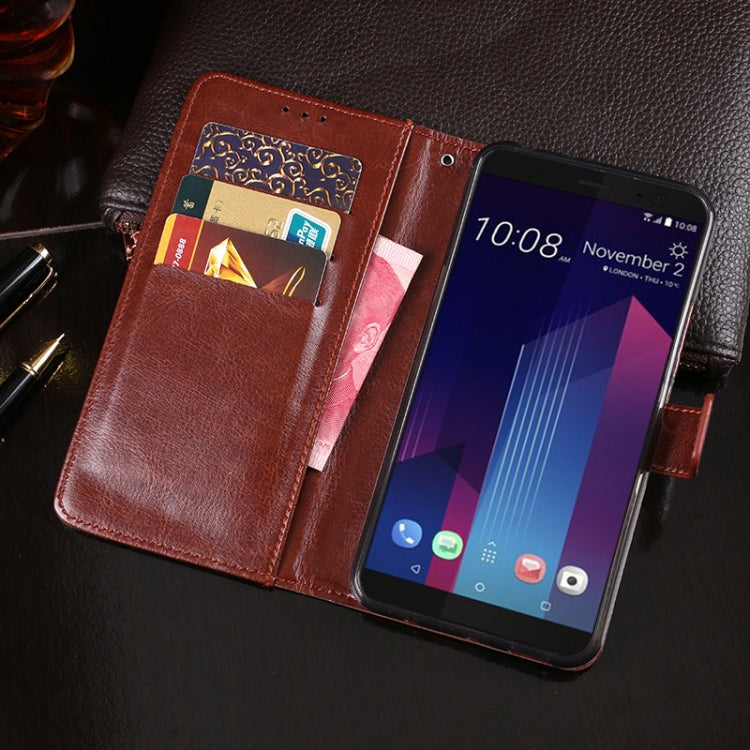 For HTC U11+ idewei Crazy Horse Texture Horizontal Flip Leather Case with Holder & Card Slots & Wallet(Dark Blue) - HTC by idewei | Online Shopping South Africa | PMC Jewellery | Buy Now Pay Later Mobicred