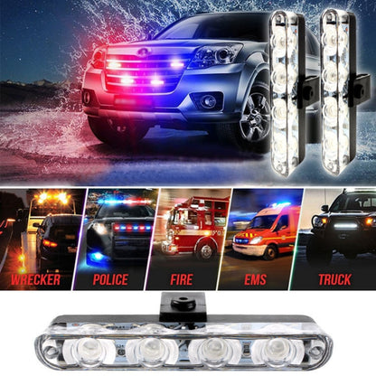 4 in 1 Car 16LEDs Grille Flash Lights Warning Lights with Wireless Remote Control(White) - Warning Lights by PMC Jewellery | Online Shopping South Africa | PMC Jewellery | Buy Now Pay Later Mobicred