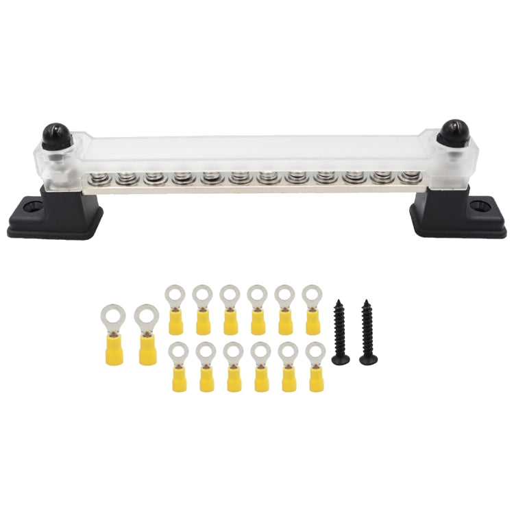 CP-3051 150A 12-48V RV Yacht 12-way Busbar with 14pcs Terminals(Black) - Booster Cable & Clip by PMC Jewellery | Online Shopping South Africa | PMC Jewellery | Buy Now Pay Later Mobicred