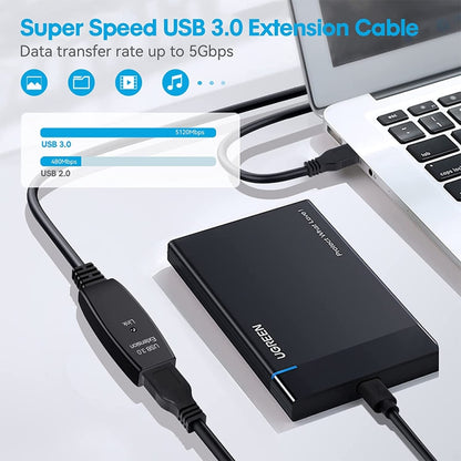 USB 3.0 Male to Female Data Sync Super Speed Extension Cable, Length:15m - USB 3.0 by PMC Jewellery | Online Shopping South Africa | PMC Jewellery | Buy Now Pay Later Mobicred