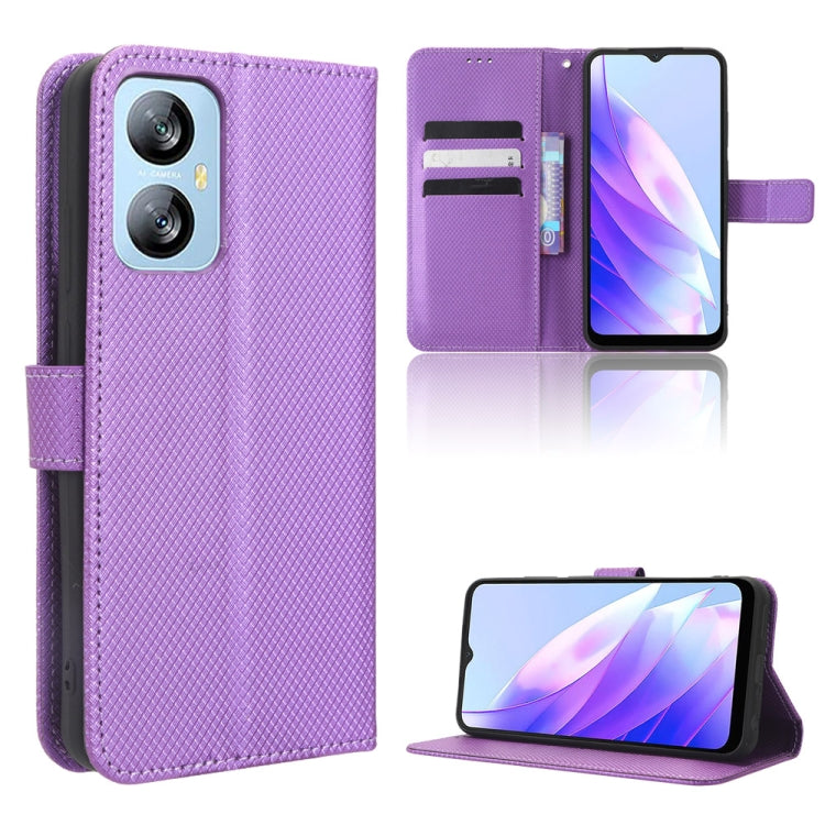 For Blackview A52 Diamond Texture Leather Phone Case(Purple) - More Brand by PMC Jewellery | Online Shopping South Africa | PMC Jewellery | Buy Now Pay Later Mobicred