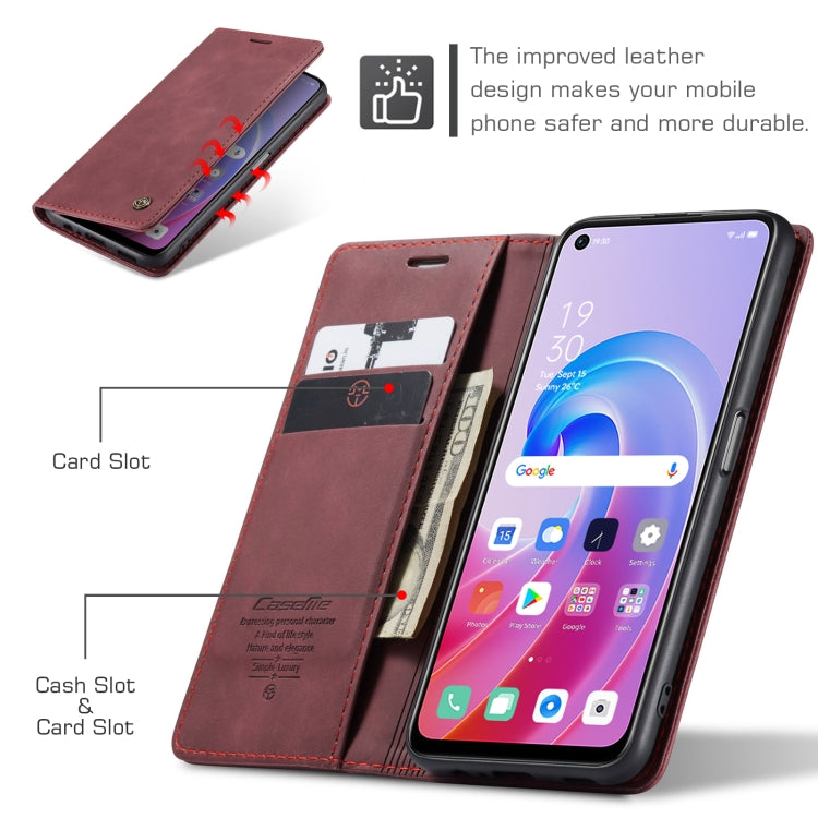 CaseMe 013 Multifunctional Horizontal Flip Leather Phone Case For OPPO A96 4G / A36 4G／A76 4G／K10 4G ／Realme 9i 4G (Wine Red) - OPPO Cases by CaseMe | Online Shopping South Africa | PMC Jewellery | Buy Now Pay Later Mobicred