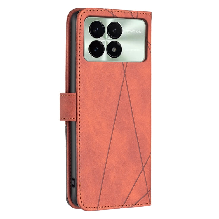 For Xiaomi Redmi K70 / K70 Pro Magnetic Buckle Rhombus Texture Leather Phone Case(Brown) - K70 Pro Cases by PMC Jewellery | Online Shopping South Africa | PMC Jewellery | Buy Now Pay Later Mobicred