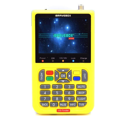 iBRAVEBOX V8 Finder 3.5 inch LCD Colour Screen Digital Satellite Signal Finder Meter, Support DVB Compliant & Live FTA, Plug Type:EU Plug(Yellow) - Satellite Finder by PMC Jewellery | Online Shopping South Africa | PMC Jewellery