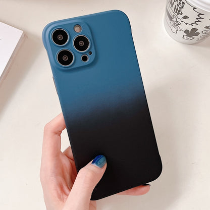 For iPhone 11 Pro Max Frameless Skin Feel Gradient Phone Case(Blue + Black) - iPhone 11 Pro Max Cases by PMC Jewellery | Online Shopping South Africa | PMC Jewellery | Buy Now Pay Later Mobicred