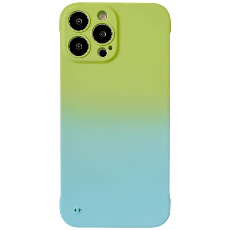 For iPhone 11 Pro Max Frameless Skin Feel Gradient Phone Case(Green + Light Blue) - iPhone 11 Pro Max Cases by PMC Jewellery | Online Shopping South Africa | PMC Jewellery | Buy Now Pay Later Mobicred