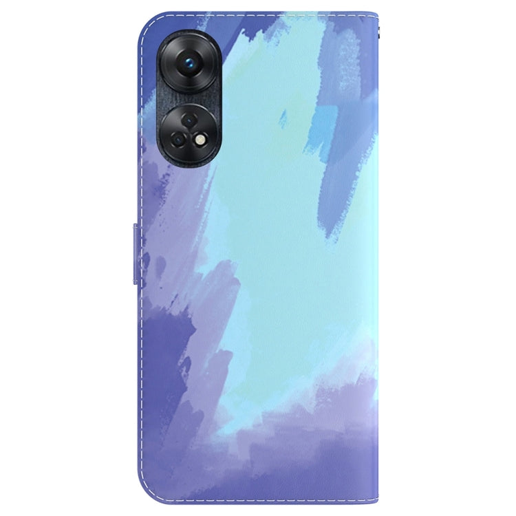 For OPPO Reno8 T 4G Watercolor Pattern Flip Leather Phone Case(Winter Snow) - OPPO Cases by PMC Jewellery | Online Shopping South Africa | PMC Jewellery | Buy Now Pay Later Mobicred