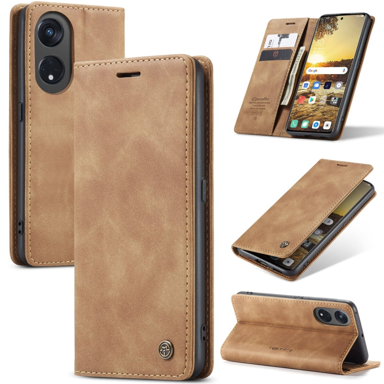 For OPPO Reno8 T 5G CaseMe 013 Multifunctional Horizontal Flip Leather Phone Case(Brown) - OPPO Cases by CaseMe | Online Shopping South Africa | PMC Jewellery | Buy Now Pay Later Mobicred