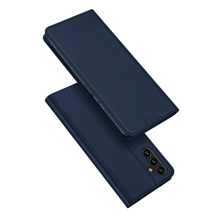 For Samsung Galaxy A14 4G DUX DUCIS Skin Pro Series Flip Leather Phone Case(Blue) - Galaxy Phone Cases by DUX DUCIS | Online Shopping South Africa | PMC Jewellery | Buy Now Pay Later Mobicred