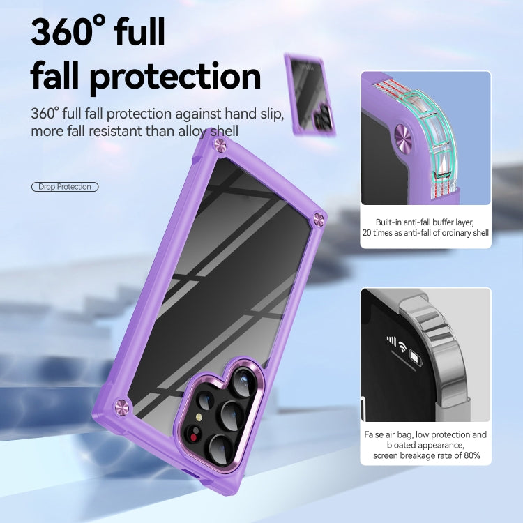 For Samsung Galaxy S24 Ultra 5G TPU + PC Lens Protection Phone Case(Purple) - Galaxy S24 Ultra 5G Cases by PMC Jewellery | Online Shopping South Africa | PMC Jewellery