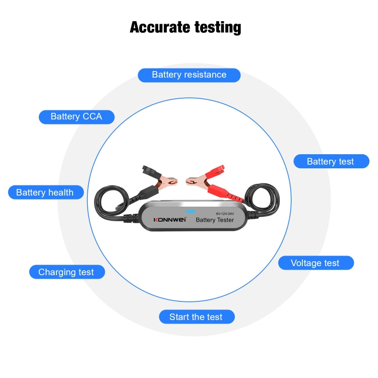 KONNWEI BK200 6V/12V/24V Car Bluetooth Battery Tester(Silver) - Electronic Test by KONNWEI | Online Shopping South Africa | PMC Jewellery | Buy Now Pay Later Mobicred