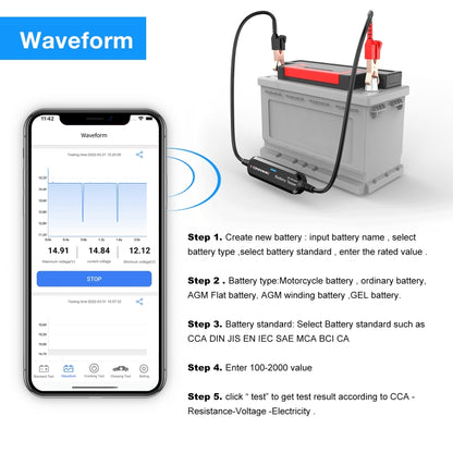 KONNWEI BK200 6V/12V/24V Car Bluetooth Battery Tester(Silver) - Electronic Test by KONNWEI | Online Shopping South Africa | PMC Jewellery | Buy Now Pay Later Mobicred