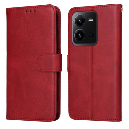 For vivo V25 5G/V25e 4G/X80 Lite Classic Calf Texture Flip Leather Phone Case(Red) - vivo Cases by PMC Jewellery | Online Shopping South Africa | PMC Jewellery