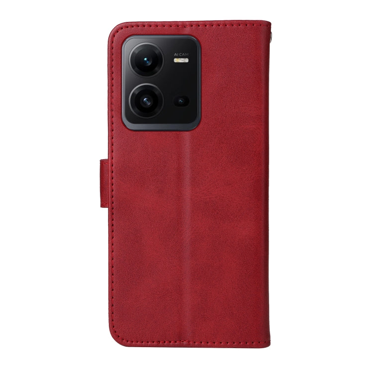 For vivo V25 5G/V25e 4G/X80 Lite Classic Calf Texture Flip Leather Phone Case(Red) - vivo Cases by PMC Jewellery | Online Shopping South Africa | PMC Jewellery