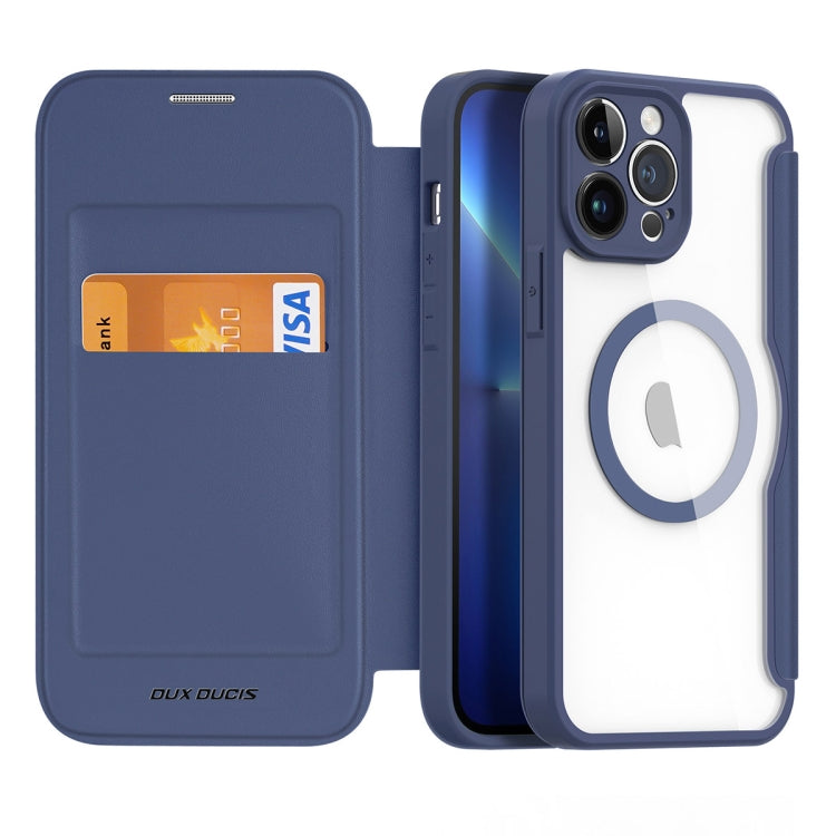 For iPhone 13 Pro Max DUX DUCIS Skin X Pro Series Magsafe PC + TPU Leather Phone Case(Blue) - iPhone 13 Pro Max Cases by DUX DUCIS | Online Shopping South Africa | PMC Jewellery | Buy Now Pay Later Mobicred