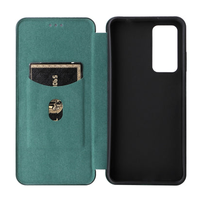 For Blackview A85 Carbon Fiber Texture Flip Leather Phone Case(Green) - More Brand by PMC Jewellery | Online Shopping South Africa | PMC Jewellery | Buy Now Pay Later Mobicred